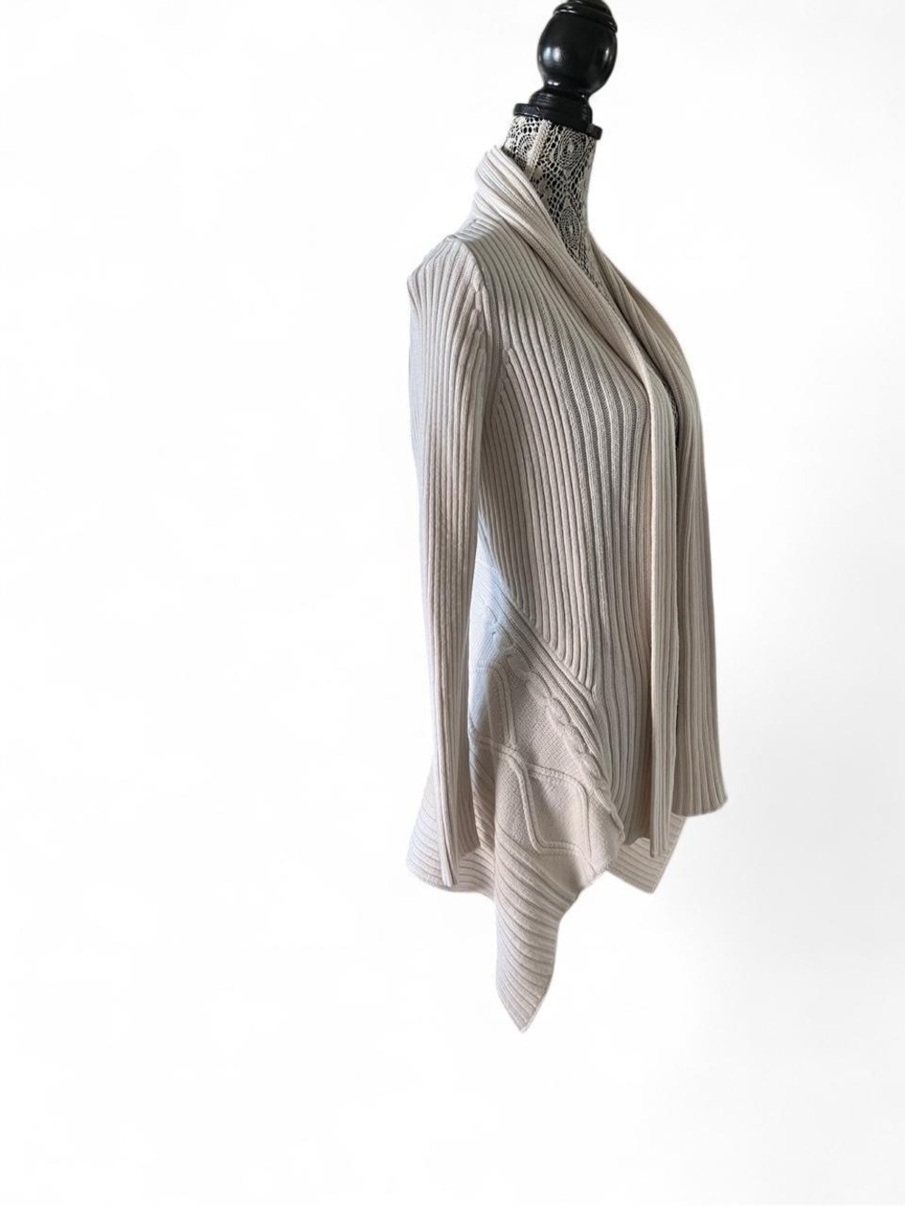 Merona Cream Ribbed Open-Front Cardigan